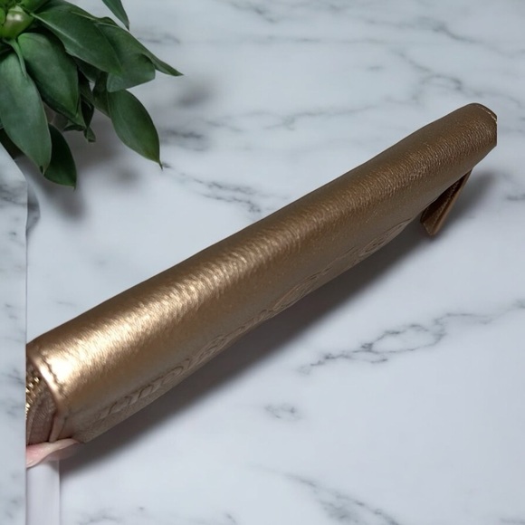 Bulgari Metallic Bronze Leather ZIp Around Wallet with COA - Picture 4 of 9